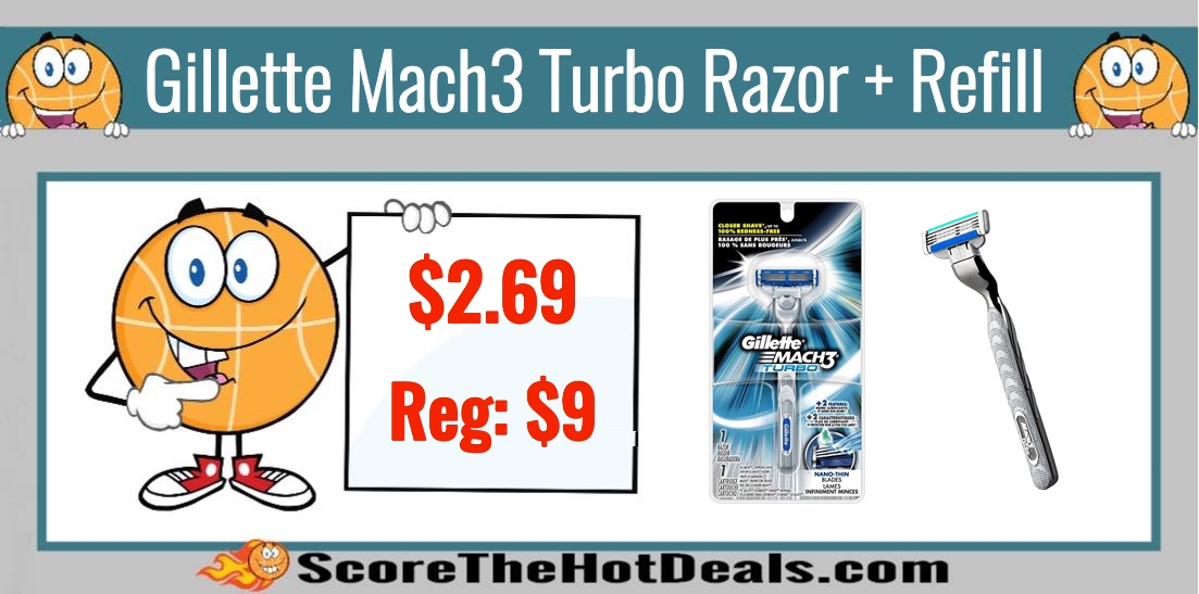 Gillette Mach3 Turbo Men's Razor + Refill