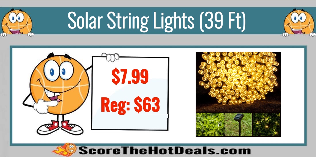 LightsEtc 100 LED Solar String Lights, 39-Feet