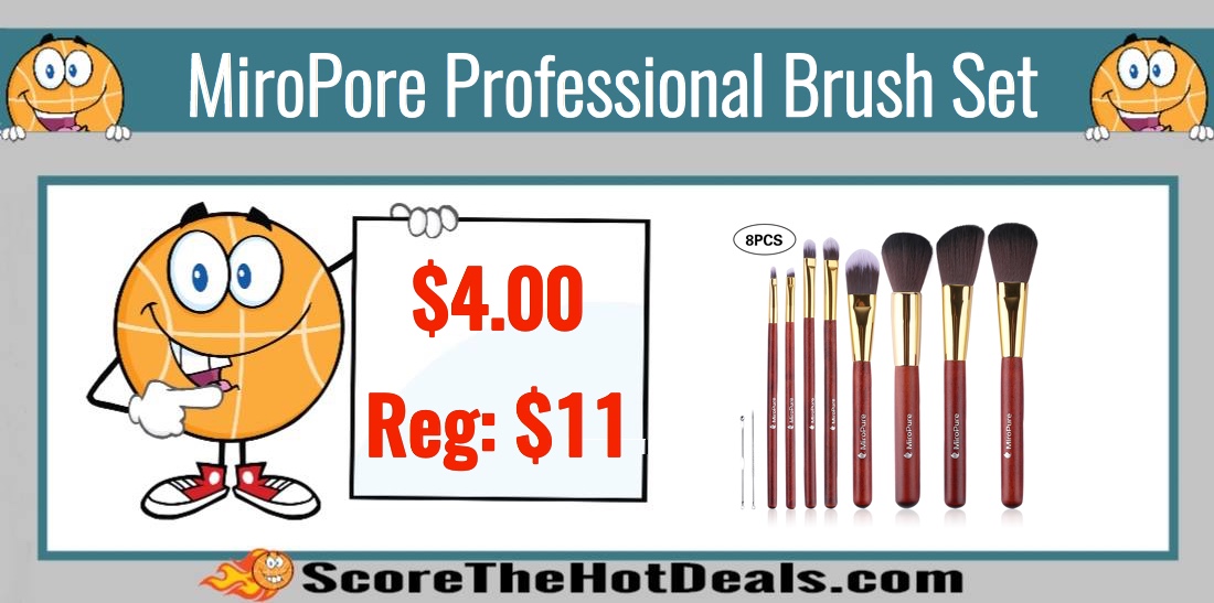 MiroPure Professional Makeup Brush Set (8 Piece)