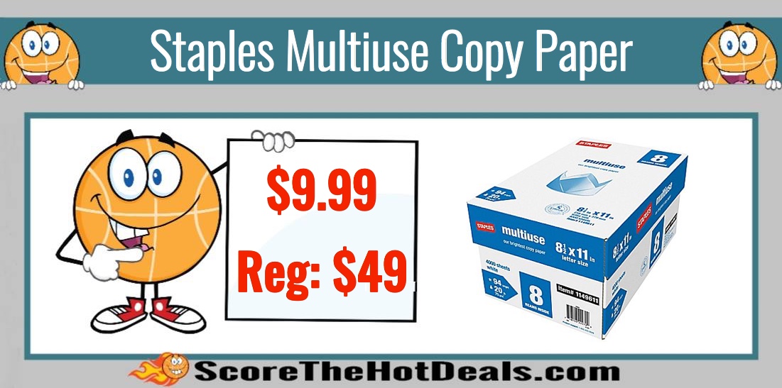 Staples Multiuse Copy Paper (8 Ream Case)