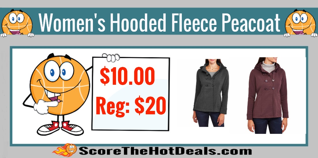 Women's Hooded Fleece Peacoat