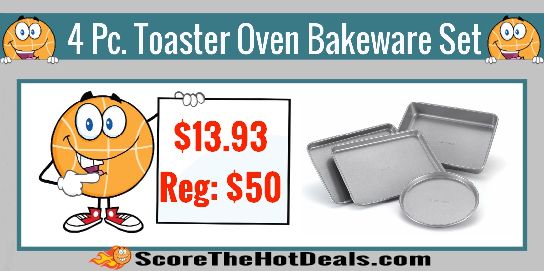 Farberware Nonstick Bakeware 4-Piece Toaster Oven Set