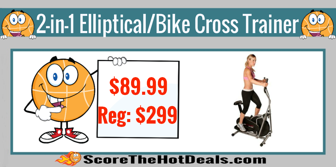 2-in-1 Elliptical/Exercise Bike Cross Trainer