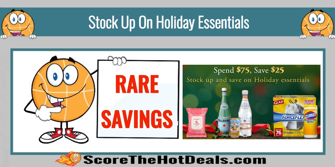 Amazon:  $25 off $75+ in Holiday Essentials
