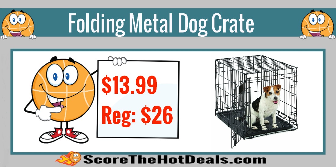 Folding Metal Dog Crate With Divider