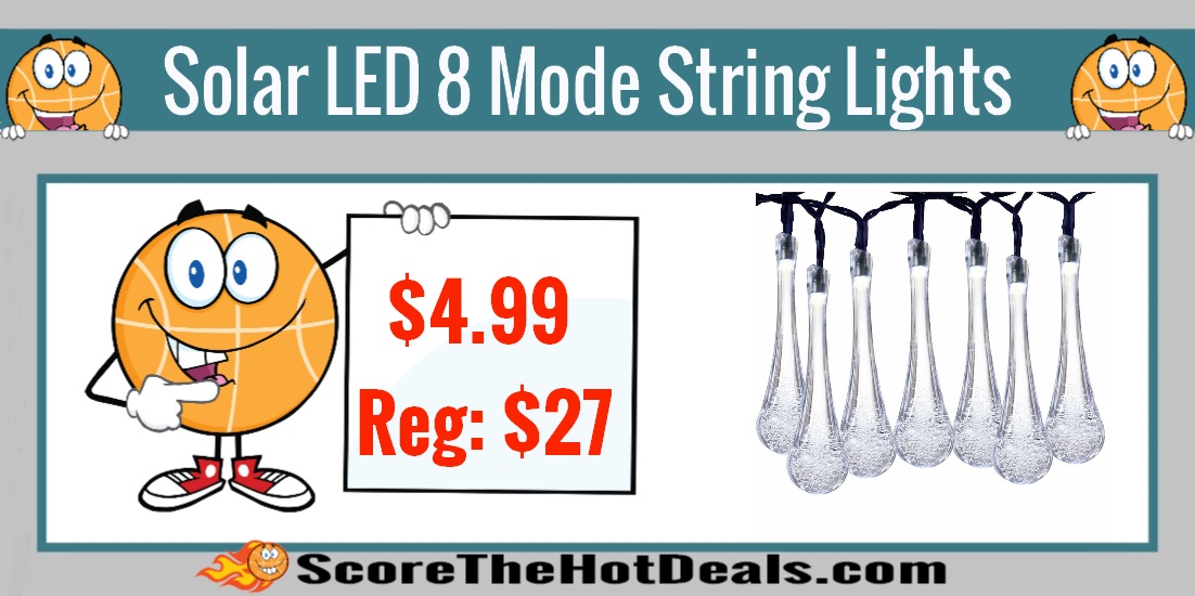 30 Solar LED String Lights With 8 Modes