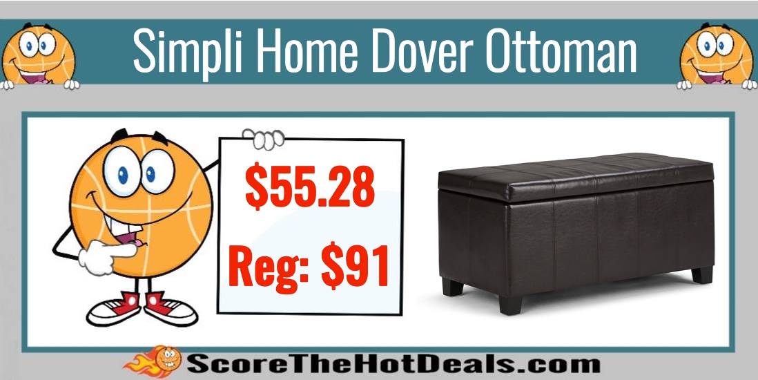 Simpli Home Dover Rectangular Storage Ottoman 