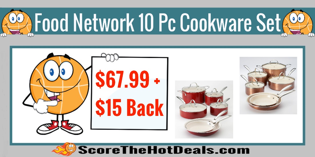 Food Network 10 Piece Nonstick Ceramic Cookware Set