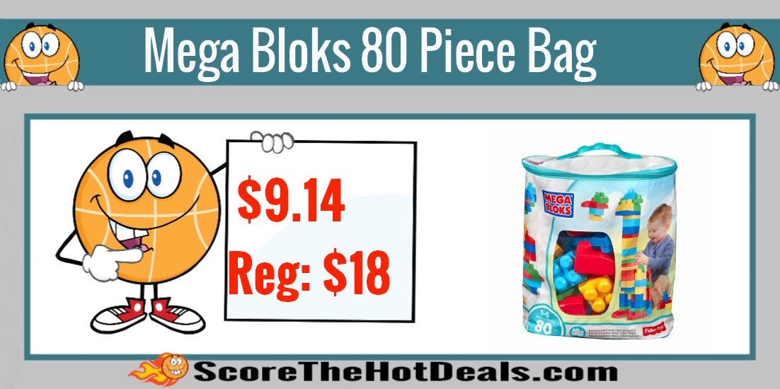 Mega Bloks Big Building Bag 80-Piece Classic Building Set