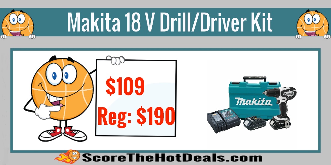 Makita 18V Compact 1/2 Inch Driver Drill Kit
