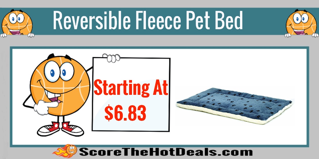 Reversible Paw Print Fleece Pet