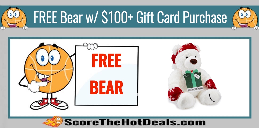 Amazon: FREE Holiday Bear with $100+ Gift Card Purchase
