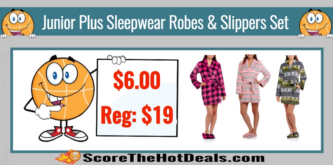 **HOT** Junior Plush Sleepwear Robe & Slipper Sets