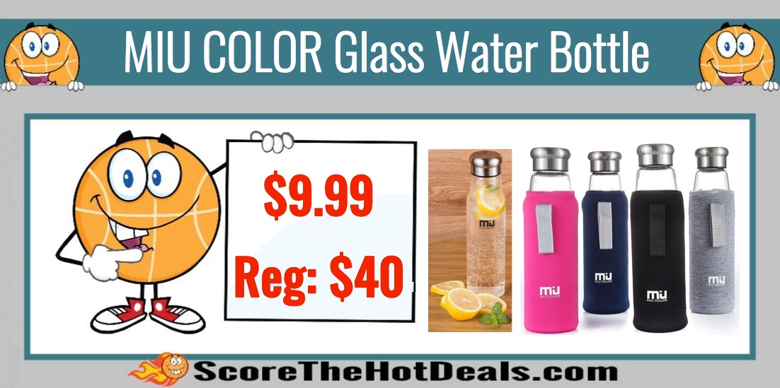 MIU COLOR Glass Water Bottle