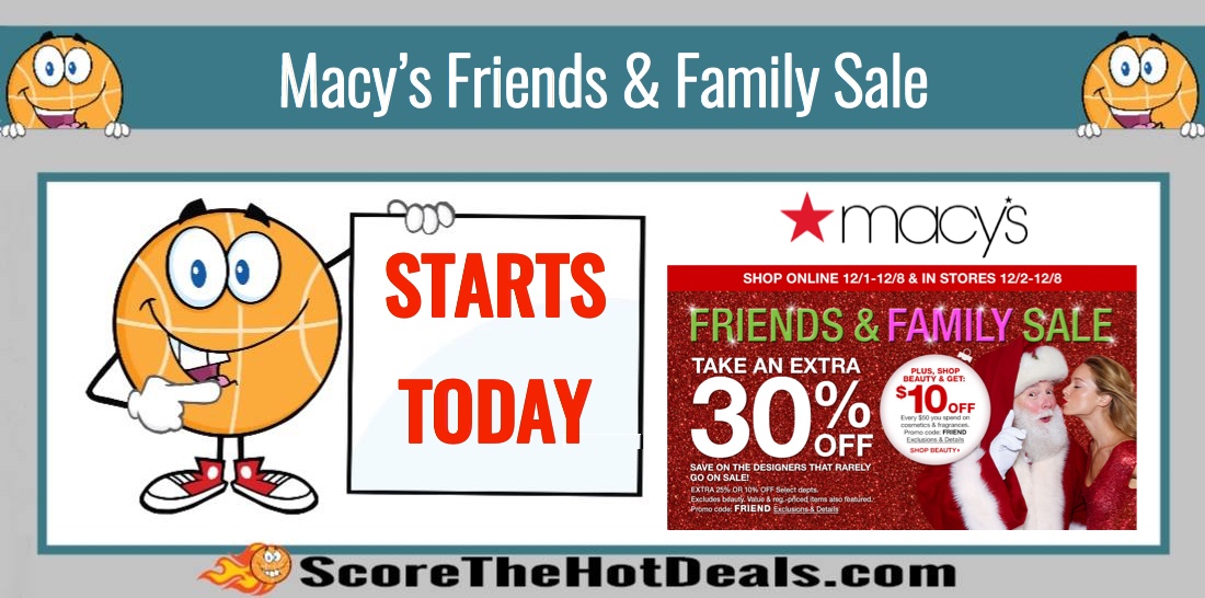 Macy's Friends & Family Sale + Get $10 off $50 Beauty Purchase