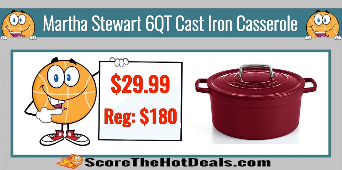 Martha Stewart 6Qt Cast Iron Casserole