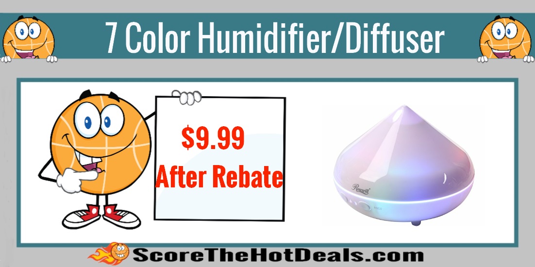 Rosewill 7 Color LED Essential Oil Diffuser/Cool Mist Humidifier