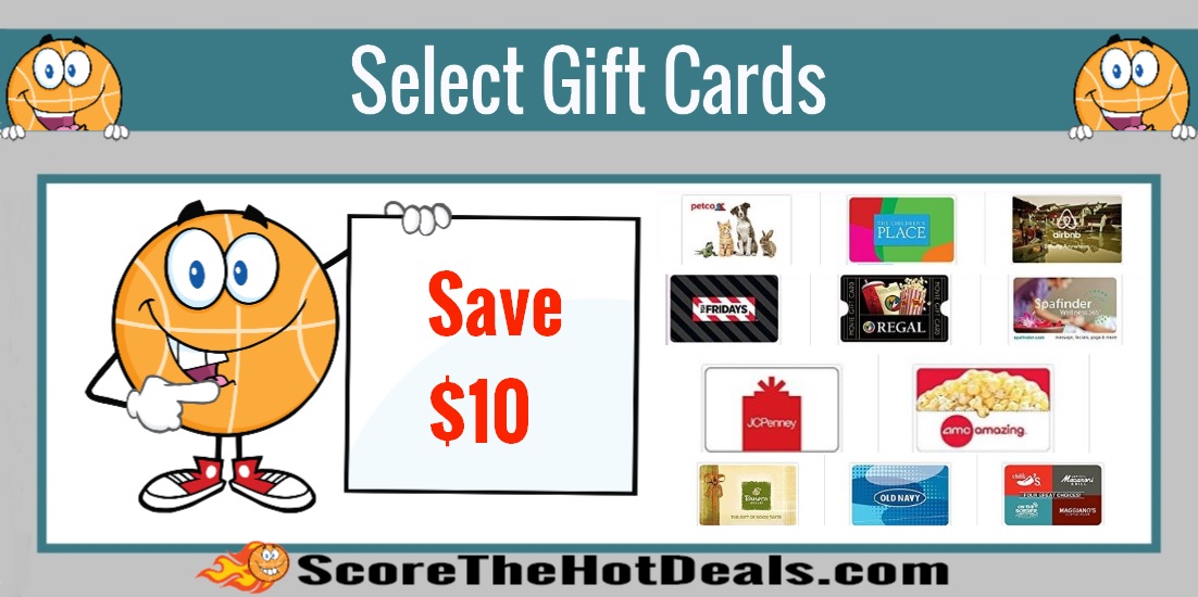Save $10 Off Select Gift Cards
