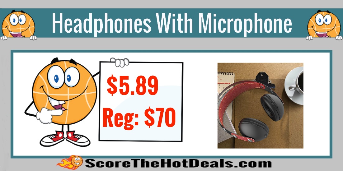 Light Weight Headphones With Built in Microphone