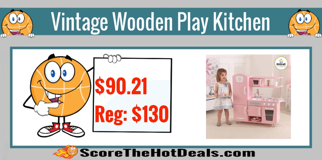Pink KidKraft Vintage Wooden Play Kitchen