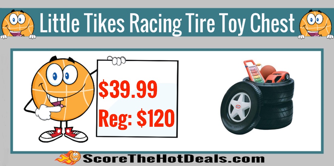 little tikes racing tire toy chest