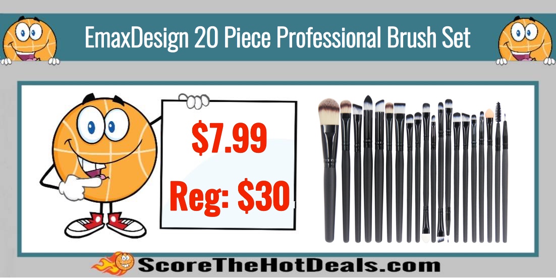 EmaxDesign 20 Piece Professional Makeup Brush Set