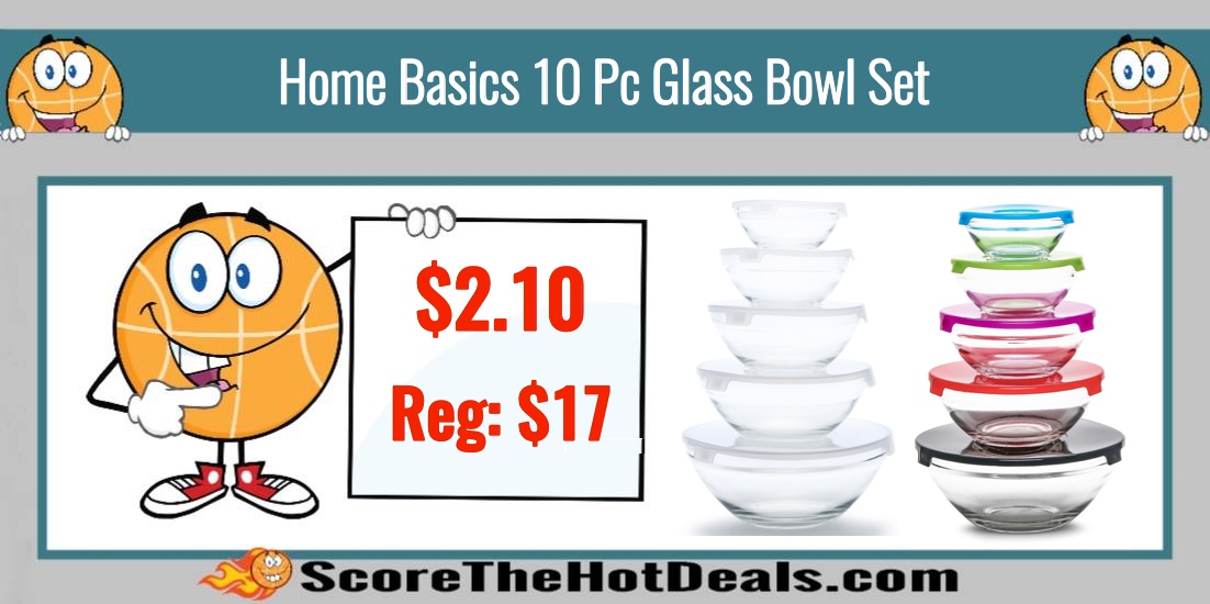 Home Basics 10 Piece Glass Bowl Set