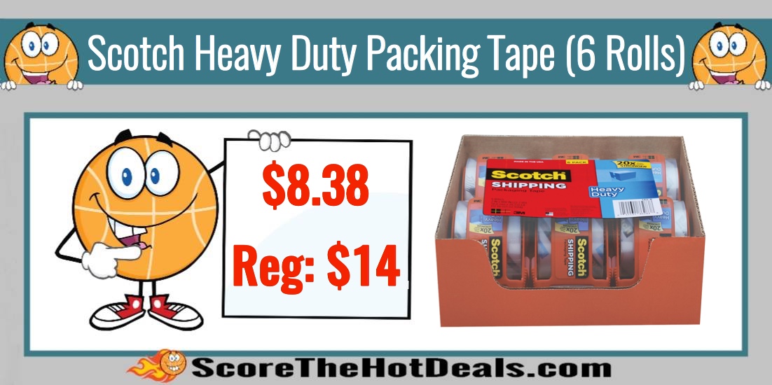 Scotch Heavy Duty Packing Tape (6 Rolls)