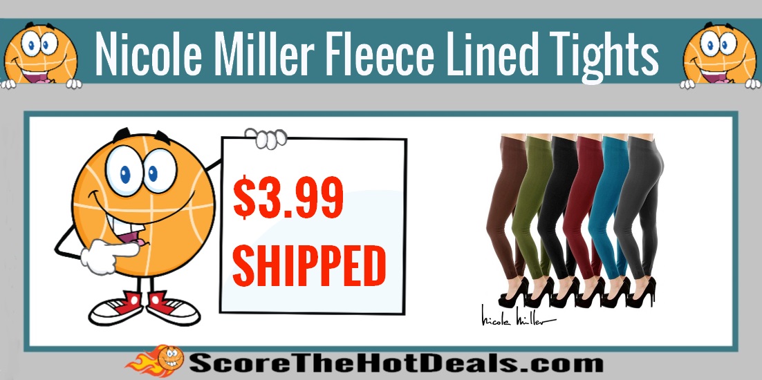 Nicole Miller Fleece Lined Footless Tights