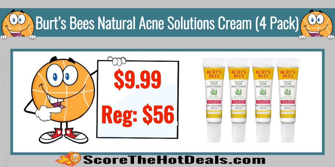 Burt's Bees Natural Acne Solutions Maximum Strength Spot Treatment Cream (4 Pack)