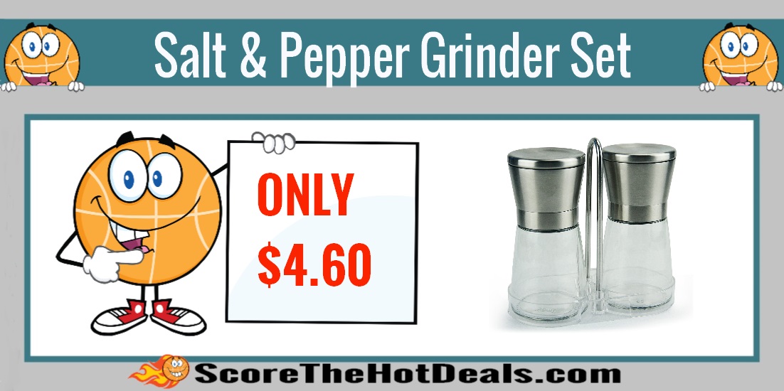 Glass Salt and Pepper Mill Grinder Set