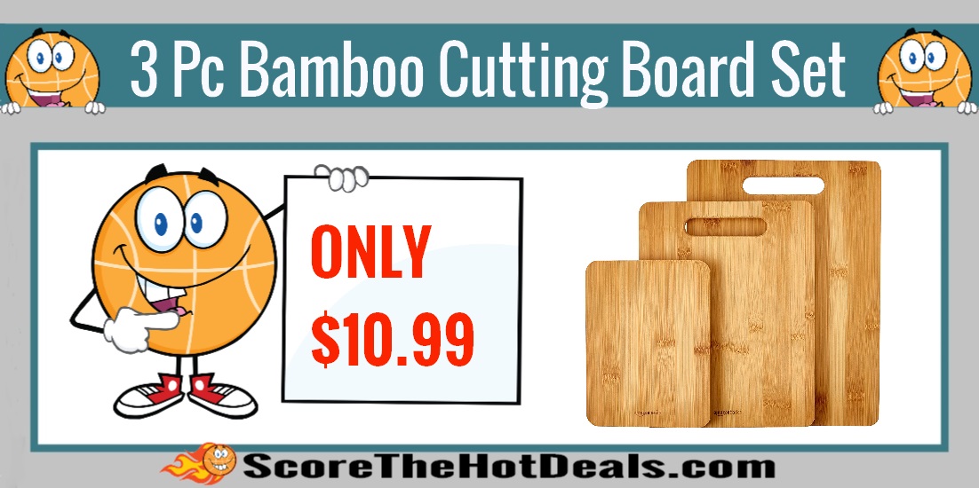 3 Piece Bamboo Cutting Board Set