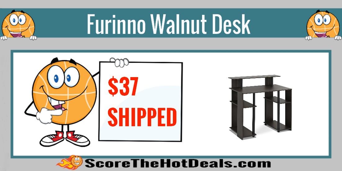 Furinno Walnut Desk