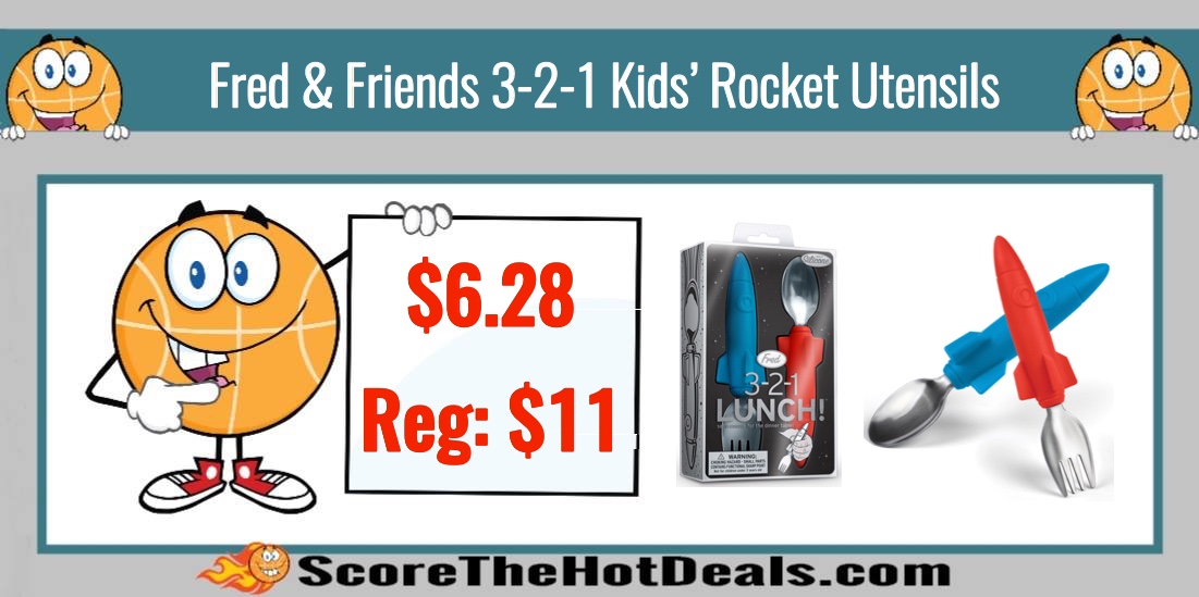 Fred & Friends 3-2-1 Kids’ Rocket Utensils