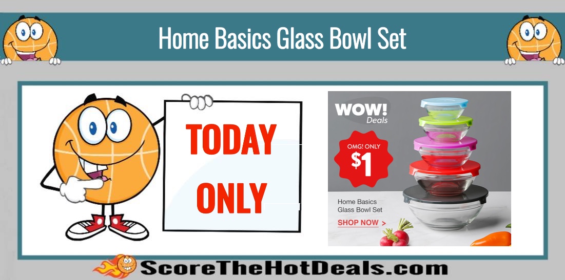 5 Piece Home Basics Glass Bowl Set
