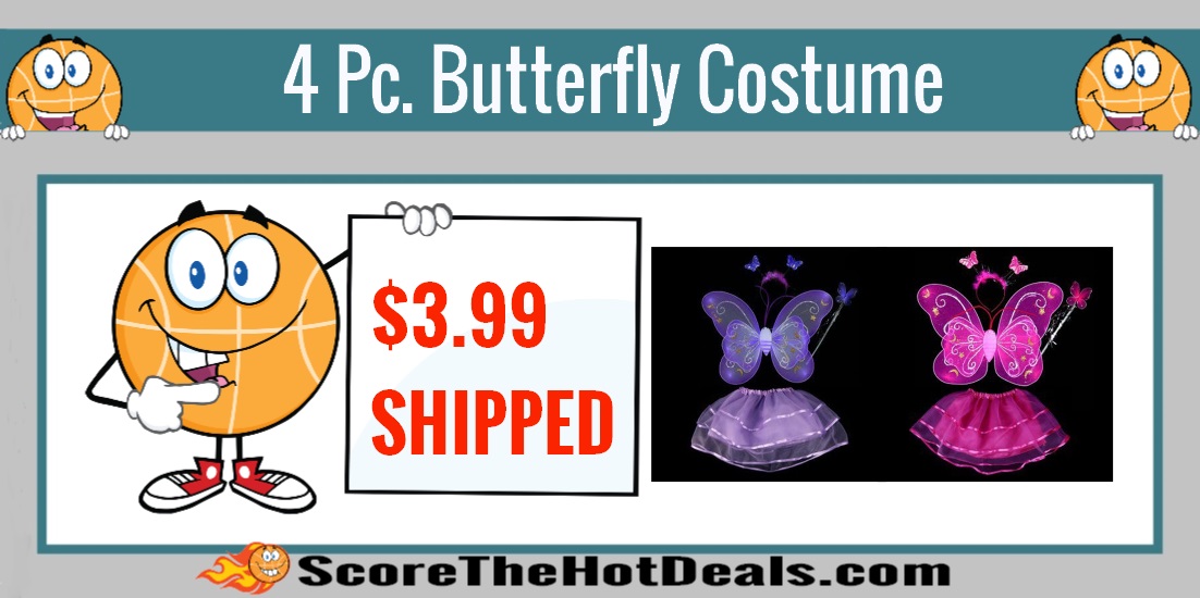 4 Piece Butterfly Dress Up Costume