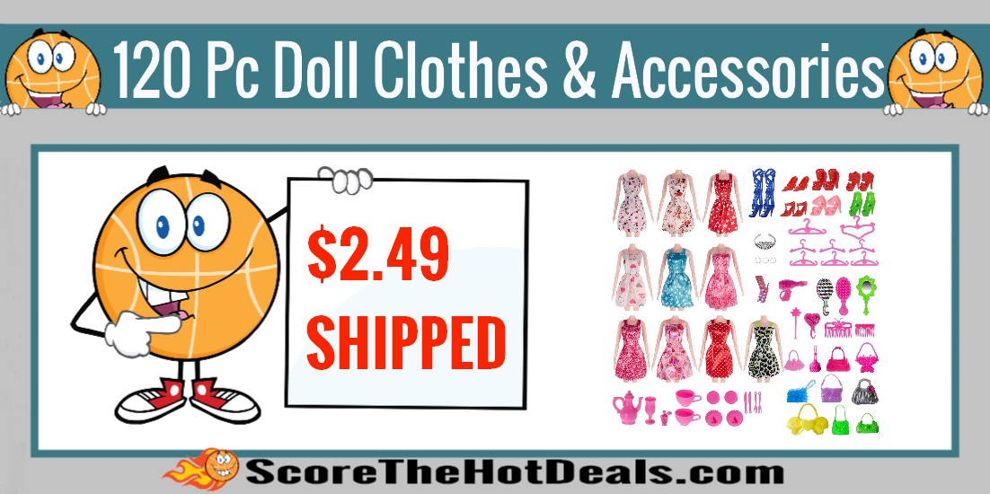 120 Piece Doll Clothing And Accesories Set