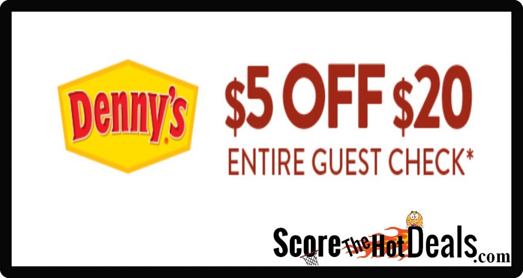 Save $5 Off $20 Or More At Denny's